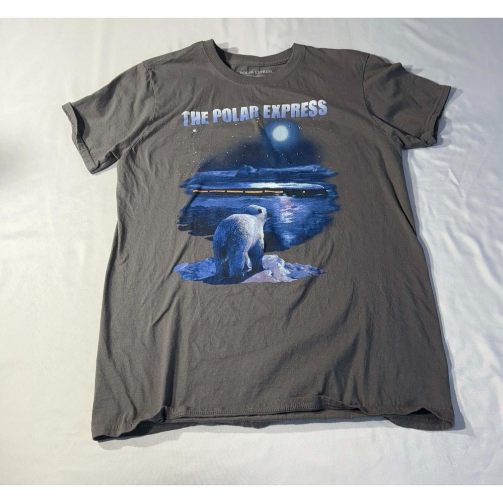 Polar Express Movie Gray Tshirt‎ Womens Size M Ripple Junction Good Condition!